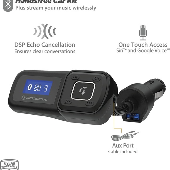 Scosche Universal Bluetooth Hands-Free Car Kit Digital FM Transmitter. Used - Picture 2 of 10